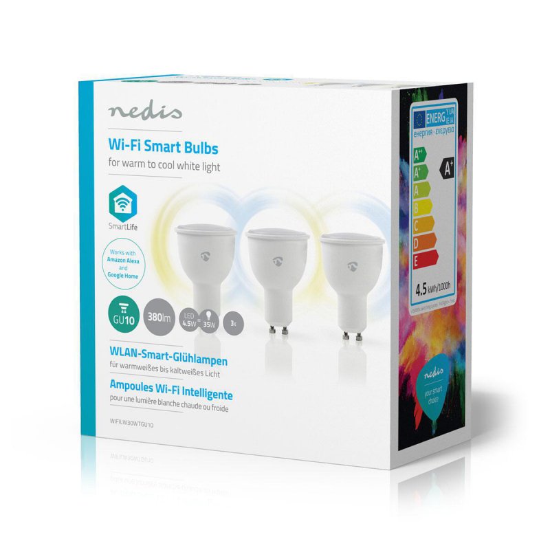 SmartLife LED Bulb | Wi-Fi | GU10 | 380 lm | 4.5 W | Studená Bílá / Teplá Bílá | 2700 - 6500 K | Energetická třída: A+ | Android - obrázek č. 4
