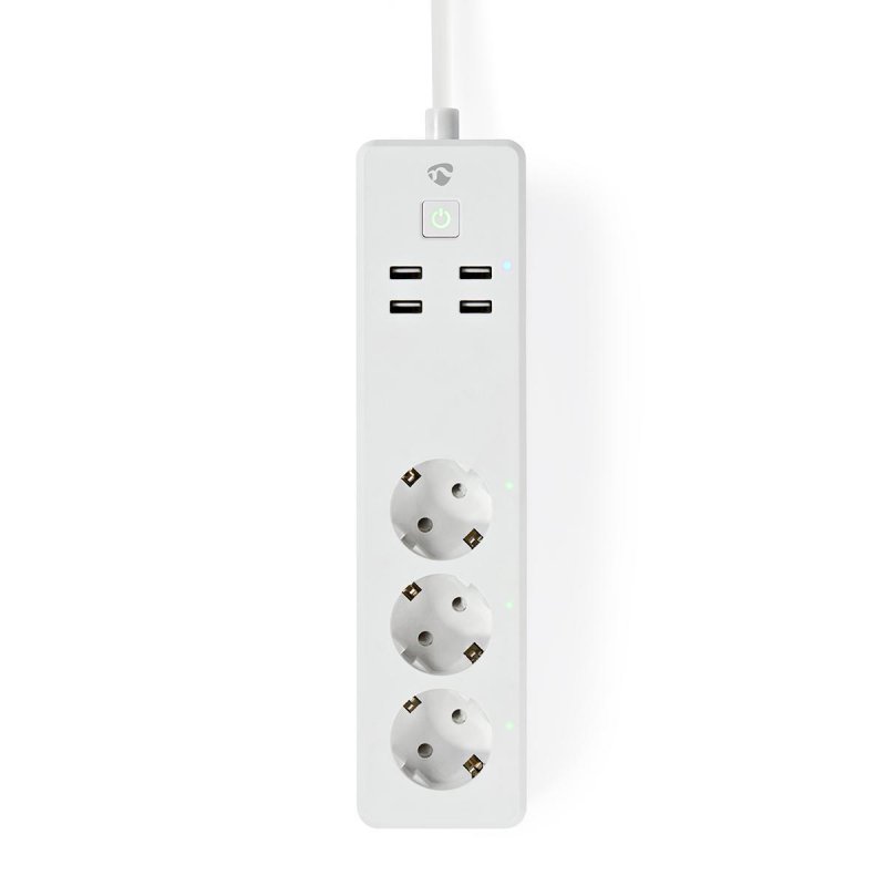 SmartLife Prodlužovací Přívod | Wi-Fi | 3x Zásuvka typu F (CEE 7/3) / 4 x USB | 16 A | 3680 W | Délka napájecího kabelu: 1.8 m | - obrázek č. 1