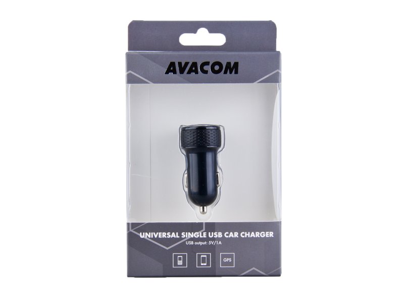 Nabíječka do auta AVACOM NACL-1XKK-10A s výstupem USB 5V/ 1A, černá barva - obrázek č. 2