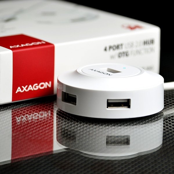 AXAGON 4x USB2.0 cable hub + micro USB OTG WHITE - obrázek č. 3