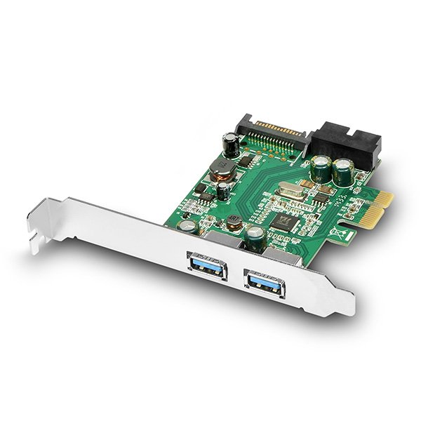 AXAGON PCEU-232V, PCIe adapter 2+2x USB3.0, UASP, nabíjení 3A, VIA + LP - obrázek č. 2