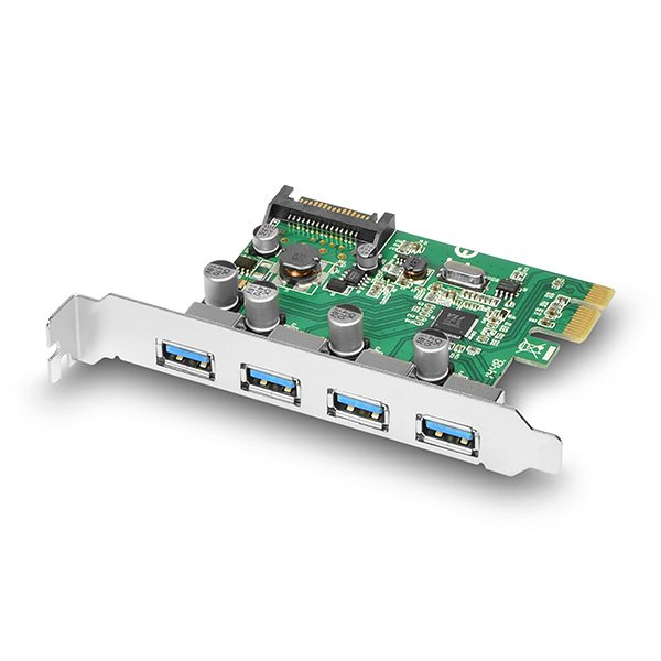 AXAGON PCEU-430V, PCIe adapter 4x USB3.0, UASP, nabíjení 3A, VIA - obrázek č. 2