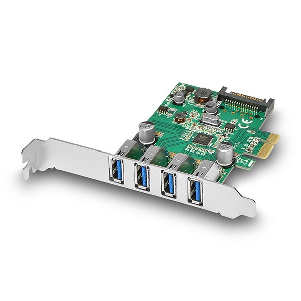AXAGON PCEU-43V, PCIe adapter 4x USB3.0, UASP, nabíjení 3A, VIA + LP - obrázek č. 2