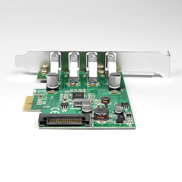 AXAGON PCEU-43V, PCIe adapter 4x USB3.0, UASP, nabíjení 3A, VIA + LP - obrázek č. 4
