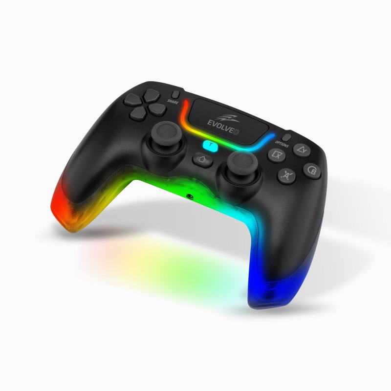 EVOLVEO Ptero2, bezdrátový & drátový gamepad pro PC, PS3 / 4 / 5, iOS, Android, Switch, černý - obrázek č. 6