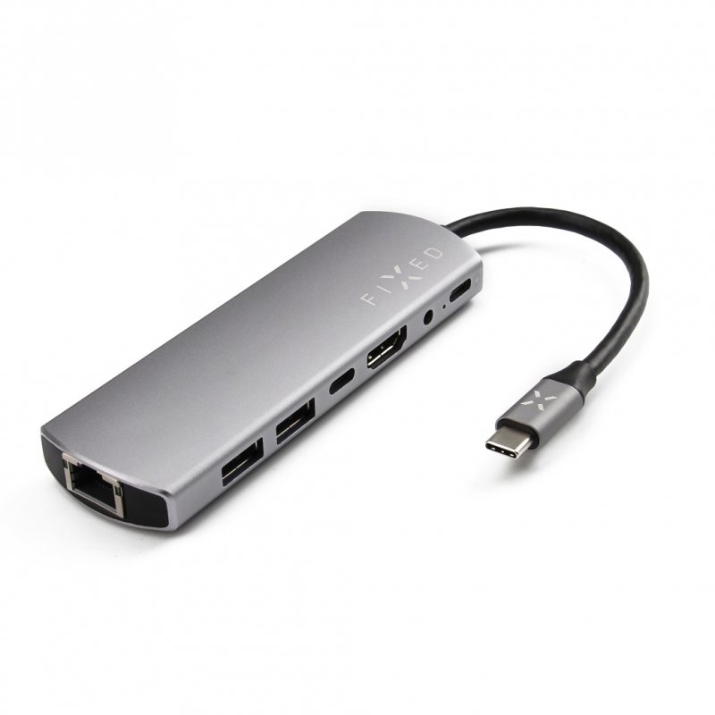 Hliníkový FIXED HUB 7IN1 s rozhraním USB-C pro notebooky a tablety - obrázek produktu