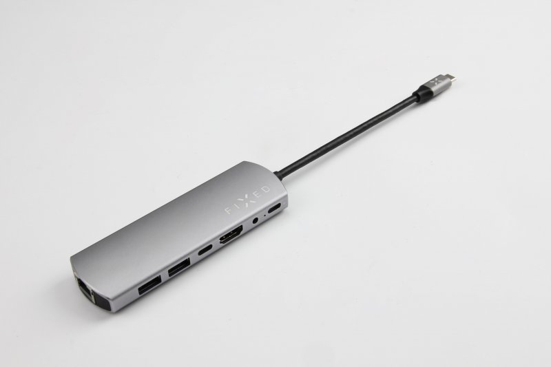 Hliníkový FIXED HUB 7IN1 s rozhraním USB-C pro notebooky a tablety - obrázek č. 2