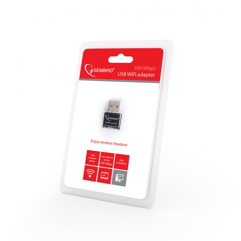 GEMBIRD WIFI USB adaptér, dongle, 300 Mbps - obrázek č. 2