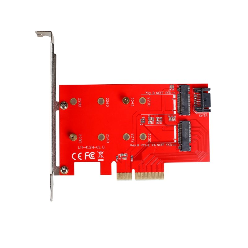 i-tec PCI-E 2x M.2 Card (PCI-E/ SATA) + LP - obrázek č. 1