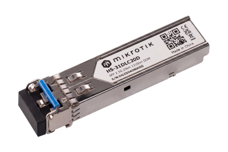 MikroTik HS-31DLC20D, SFP 1.25G / 2.5G SM 20km 1310nm, Dual LC-connector - obrázek produktu