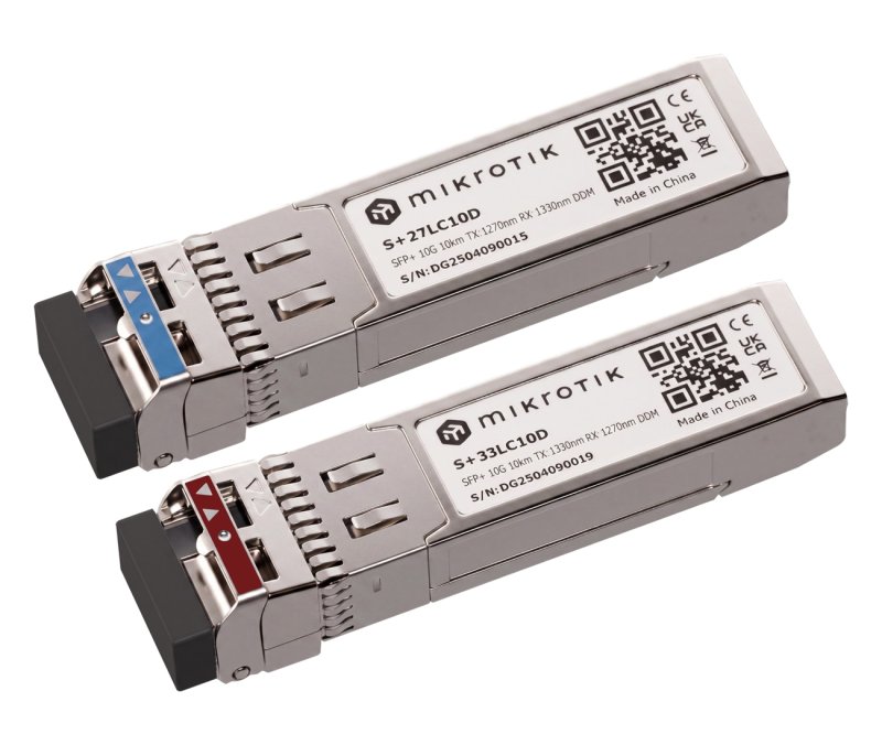 MikroTik S+2733LC10D, Pár SFP+ BiDi 10G SM 10km, Single LC-connector - obrázek produktu