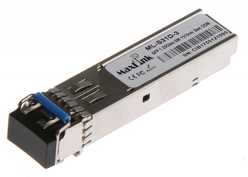 MaxLink 1.25G SFP optický modul, SM, 1310nm, 3km, 2x LC konektor, DDM - obrázek produktu