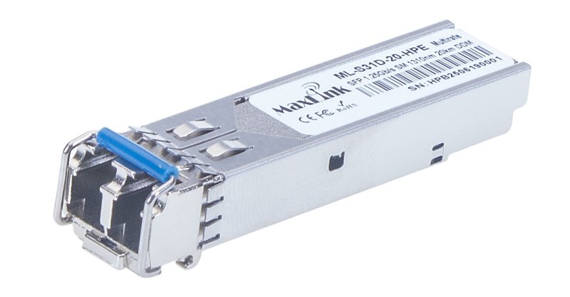 MaxLink 1.25G SFP optický HP modul, SM, 1310nm, 20km, 2x LC konektor, DDM, HPE kompatibilní - obrázek produktu