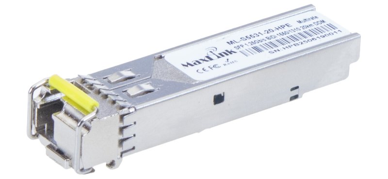 MaxLink 1.25G SFP optický HP modul, WDM(BiDi), SM, Tx 1550 / Rx1310nm, 20km, 1x LC konektor, DDM, HPE - obrázek produktu