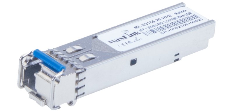 MaxLink 1.25G SFP optický HP modul, WDM(BiDi), SM, Tx 1310 / Rx1550nm, 20km, 1x LC konektor, DDM, HPE - obrázek produktu