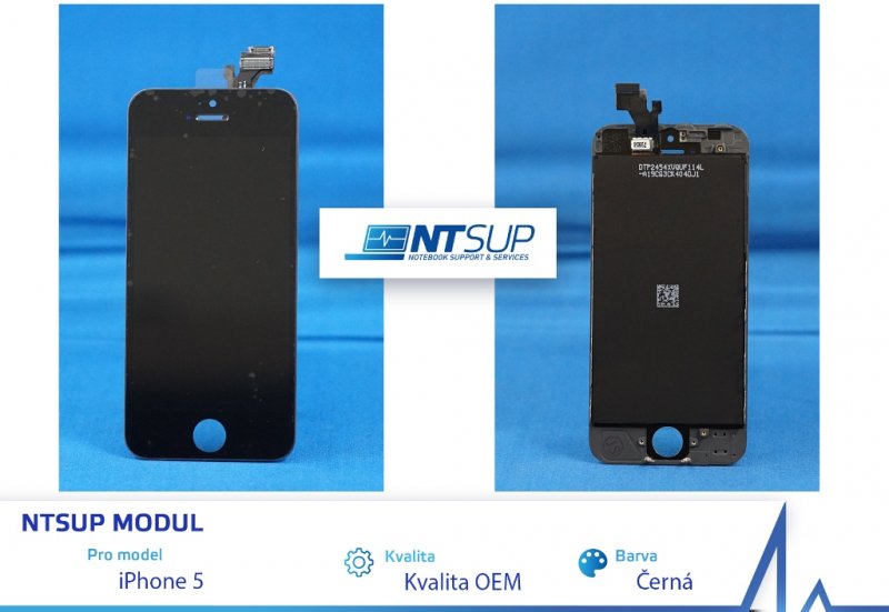 NTSUP LCD modul iPhone 5 černý kvalita B - obrázek produktu