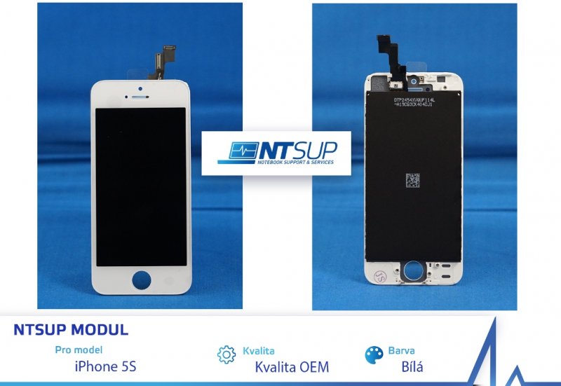 NTSUP LCD modul iPhone 5S bílý kvalita B - obrázek produktu