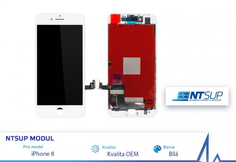 NTSUP LCD modul iPhone 8 bílý kvalita B - obrázek produktu