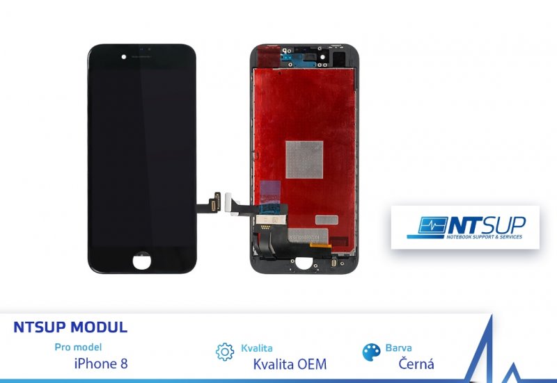 NTSUP LCD modul iPhone 8 PLUS černý kvalita B - obrázek produktu