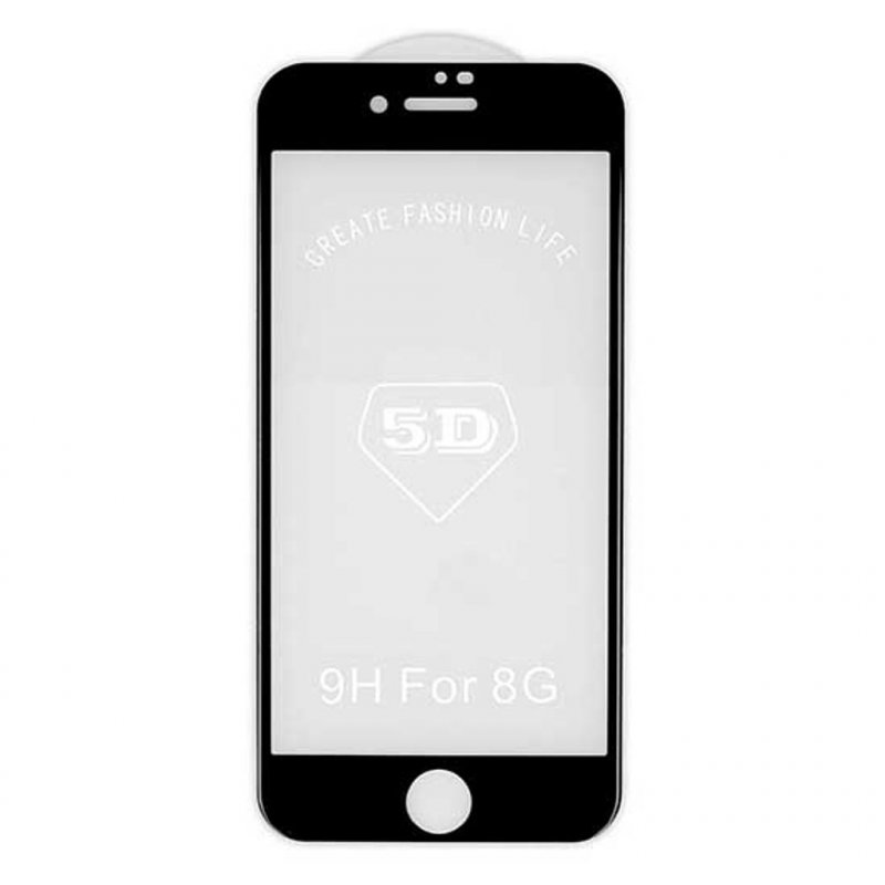 5D tvrzené sklo iPhone SE 20/ 22 Black (FULL GLUE) - obrázek produktu