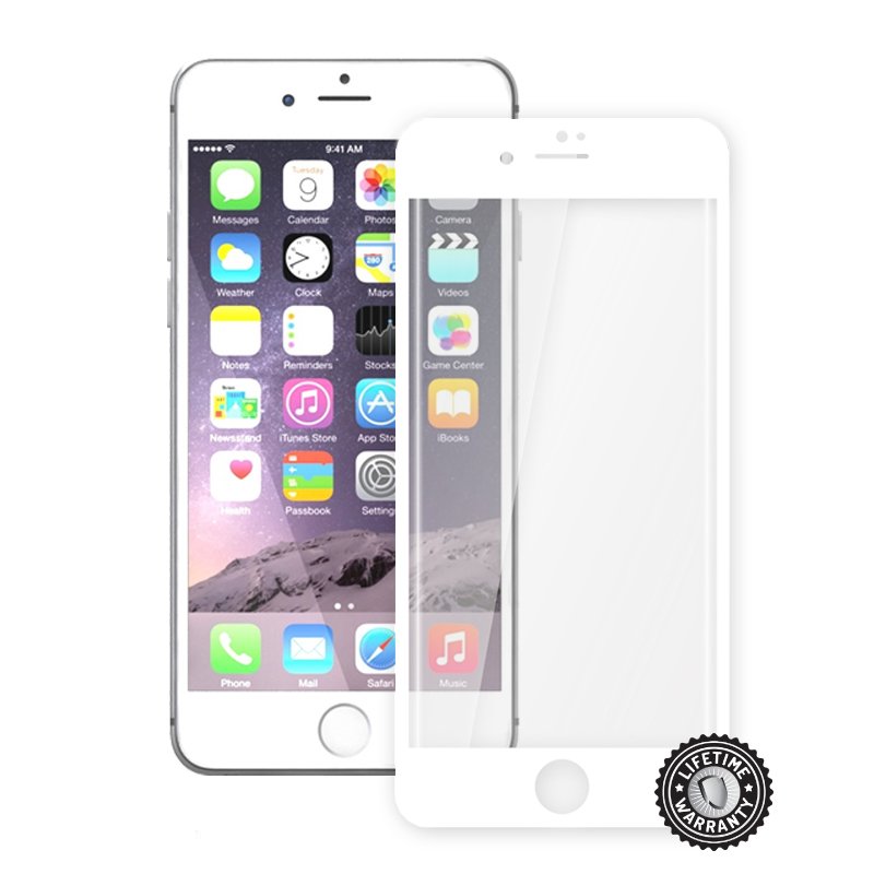 Screenshield™ Apple iPhone 7 Plus Tempered Glass protection display (full COVER WHITE metalic frame) - obrázek produktu