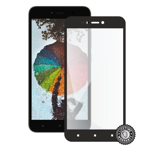 Screenshield XIAOMI RedMi Note 5A Global Tempered Glass protection (full COVER black) - obrázek produktu
