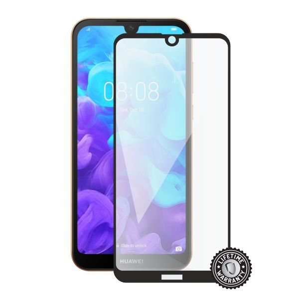 Screenshield HUAWEI Y5 (2019) Tempered Glass protection (full COVER black) - obrázek produktu