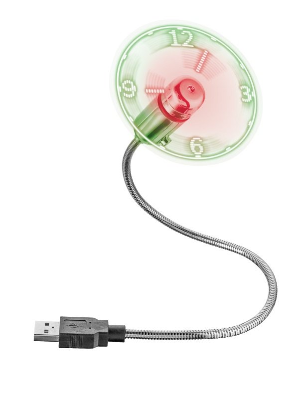 TRUST Flex USB Mini Fan with clock - obrázek produktu