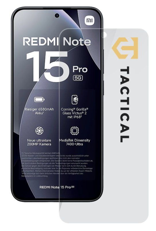 Tactical Glass Shield 2.5D sklo pro Xiaomi Redmi Note 15 Pro 5G Clear - obrázek produktu