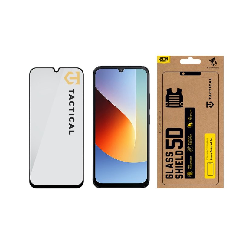 Tactical Glass Shield 5D sklo pro Xiaomi Redmi A7 Pro Black - obrázek č. 2
