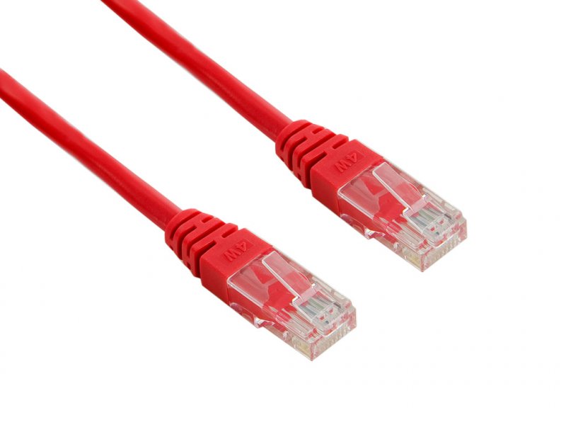 4World Patch kabel RJ45 Cat5e UTP 1.0m Red - obrázek produktu