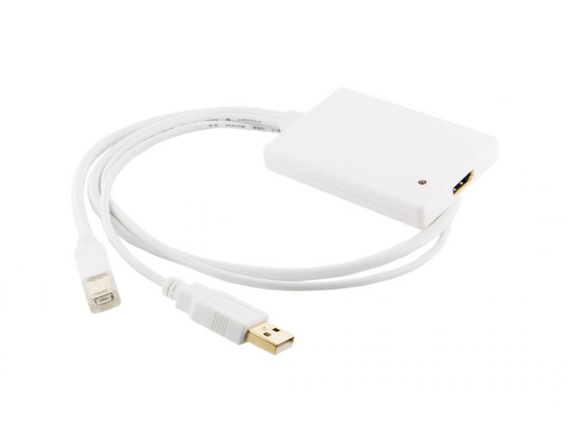 4World Adaptér mini DP M + USB - HDMI F 0.5m White - obrázek produktu