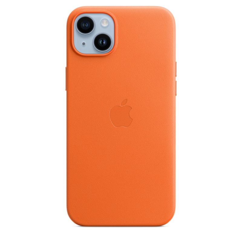 iPhone 14+ Leather Case with MagSafe - Orange - obrázek produktu