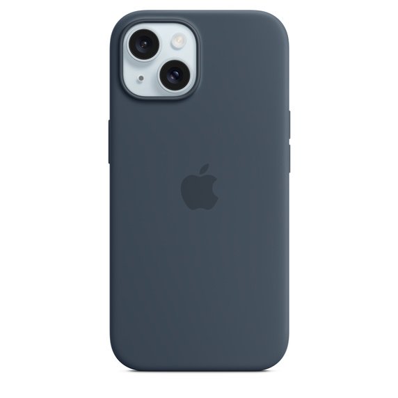 iPhone 15+ Silicone Case with MS - Storm Blue - obrázek produktu