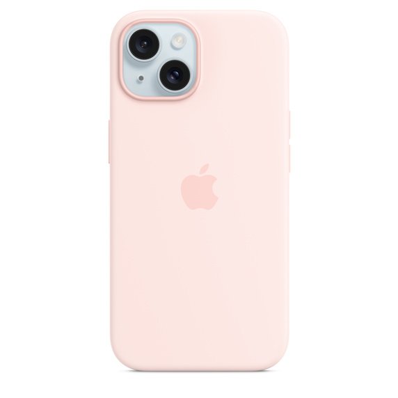 iPhone 15+ Silicone Case with MS - Light Pink - obrázek produktu