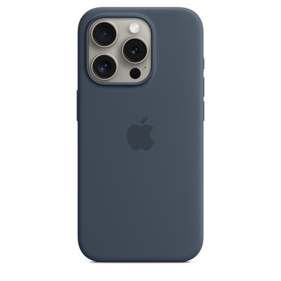 iPhone 15 Pro Silicone Case with MS - Storm Blue - obrázek produktu