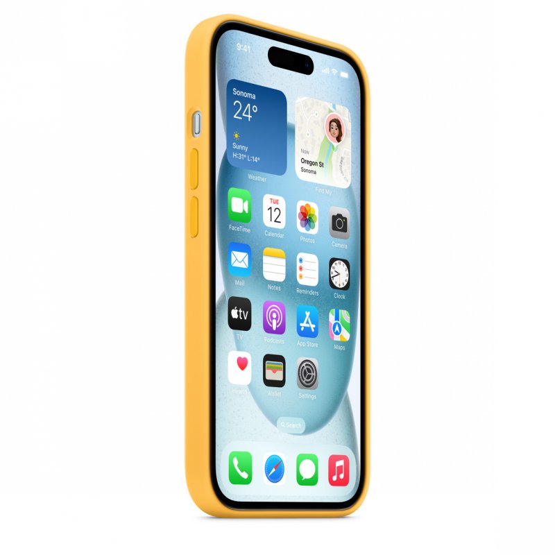 iPhone 15 Silicone Case with MS - Sunshine - obrázek č. 1