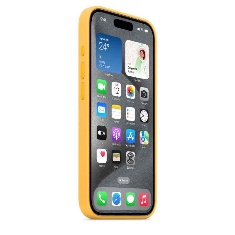 iPhone 15 Pro Silicone Case with MS - Sunshine - obrázek č. 1