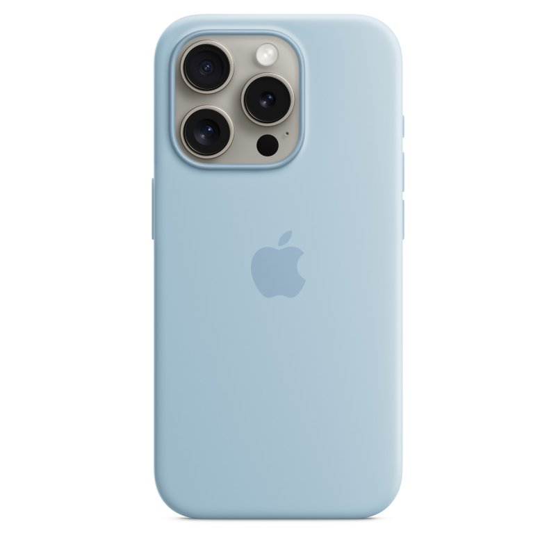iPhone 15 Pro Silicone Case with MS - Light Blue - obrázek produktu