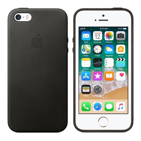 iPhone SE Leather Case - Black - obrázek č. 1
