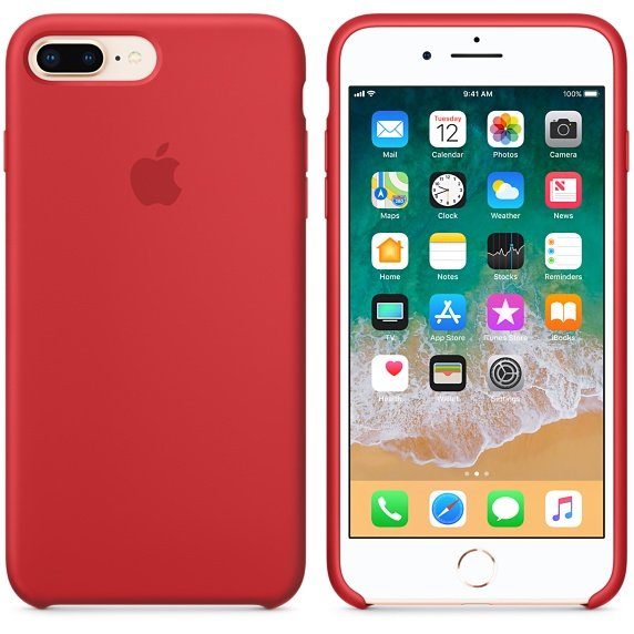 iPhone 8 Plus /  7 Plus Silicone Case - (RED) - obrázek produktu