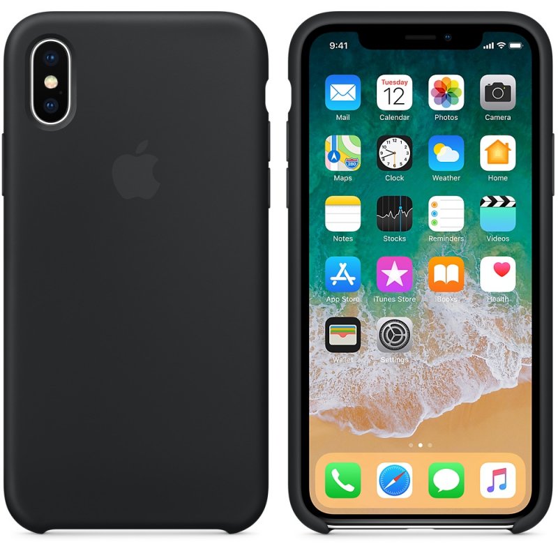 iPhone X Silicone Case - Black - obrázek č. 1