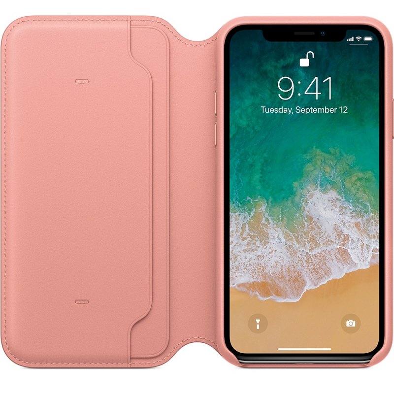 iPhone X Leather Folio - Soft Pink - obrázek č. 1