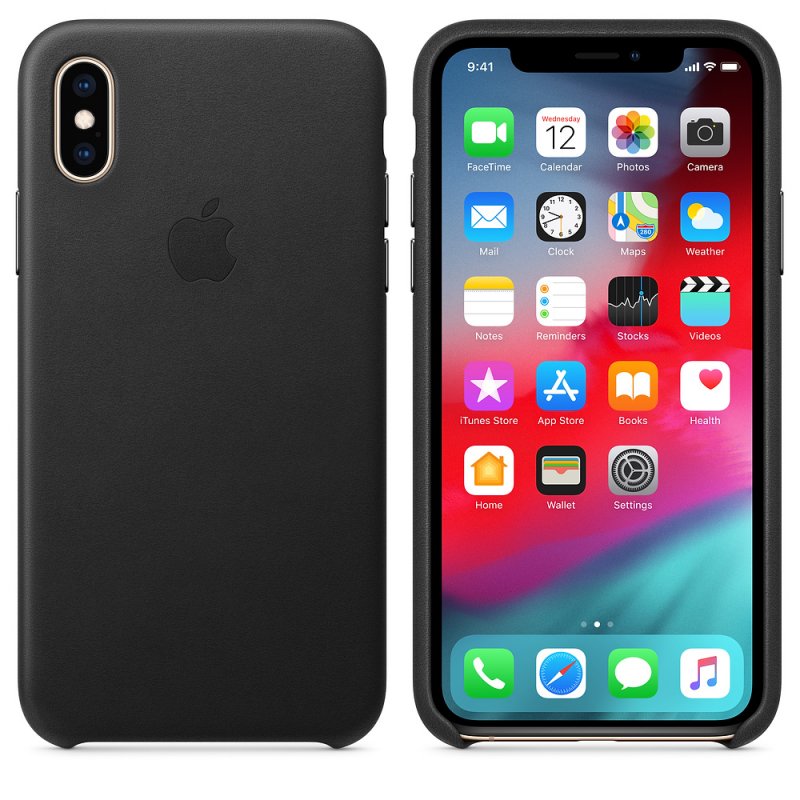 iPhone XS Max Leather Case - Black - obrázek č. 1