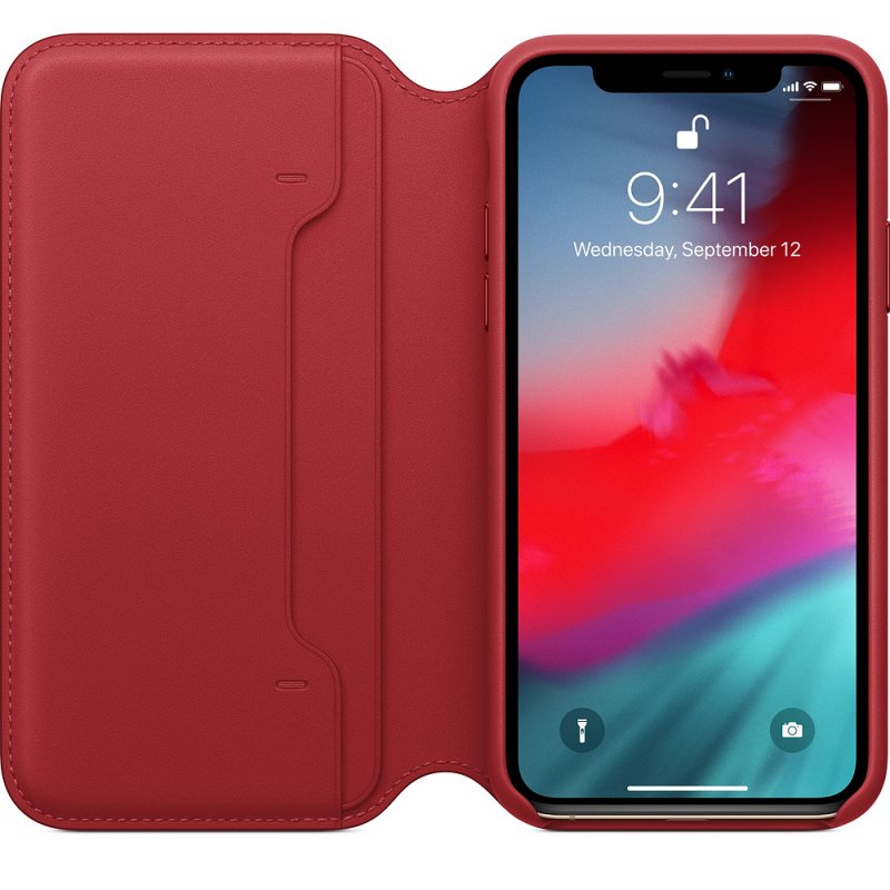 iPhone XS Leather Folio - (PRODUCT)RED /  SK - obrázek č. 1