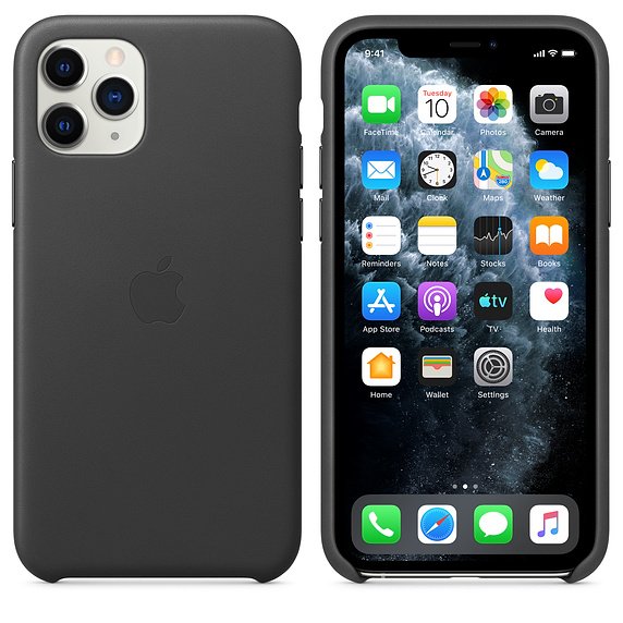 iPhone 11 Pro Max Leather Case - Black - obrázek č. 1
