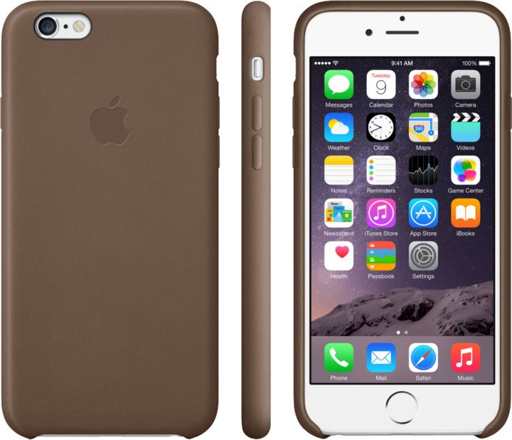 iPhone 6 Plus Leather Case Olive Brown - obrázek produktu