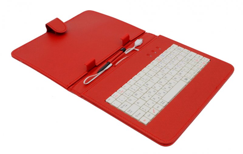 AIREN AiTab Leather Case 2 with USB Keyboard 8" RED (CZ/ SK/ DE/ UK/ US.. layout) - obrázek produktu