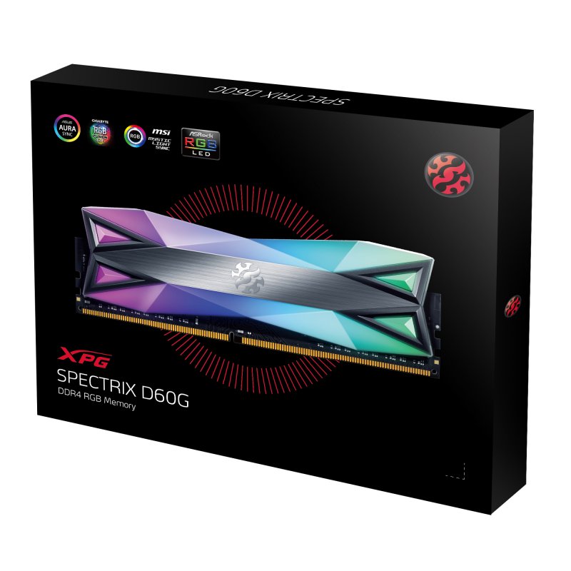Adata Spectrix D60/ DDR4/ 16GB/ 3200MHz/ CL16/ 2x8GB/ RGB/ Black - obrázek č. 2