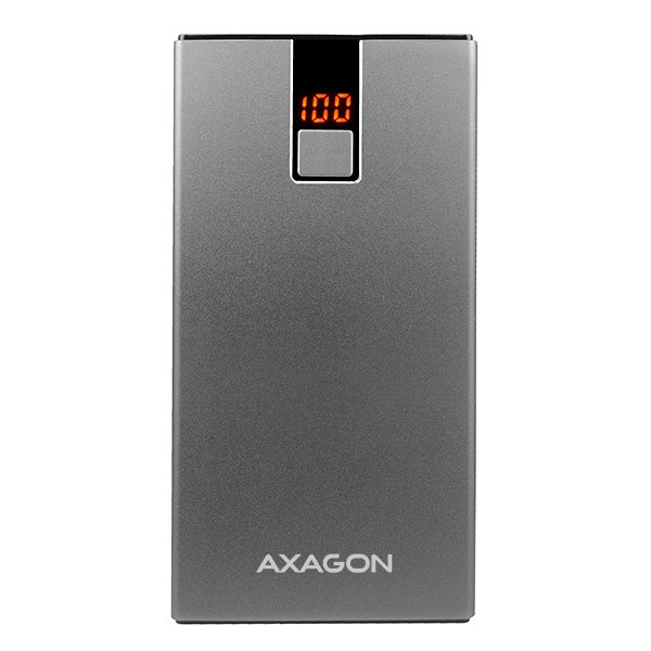 AXAGON PWB-L10, ALU SLIM Powerbanka Li-Pol 10000mAh, 2x 5V/ 2.4A+1A výstup, LCD displej - obrázek č. 5